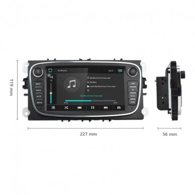 Ford 2007-2012 Universali Android Multimedija 7" Juoda 5